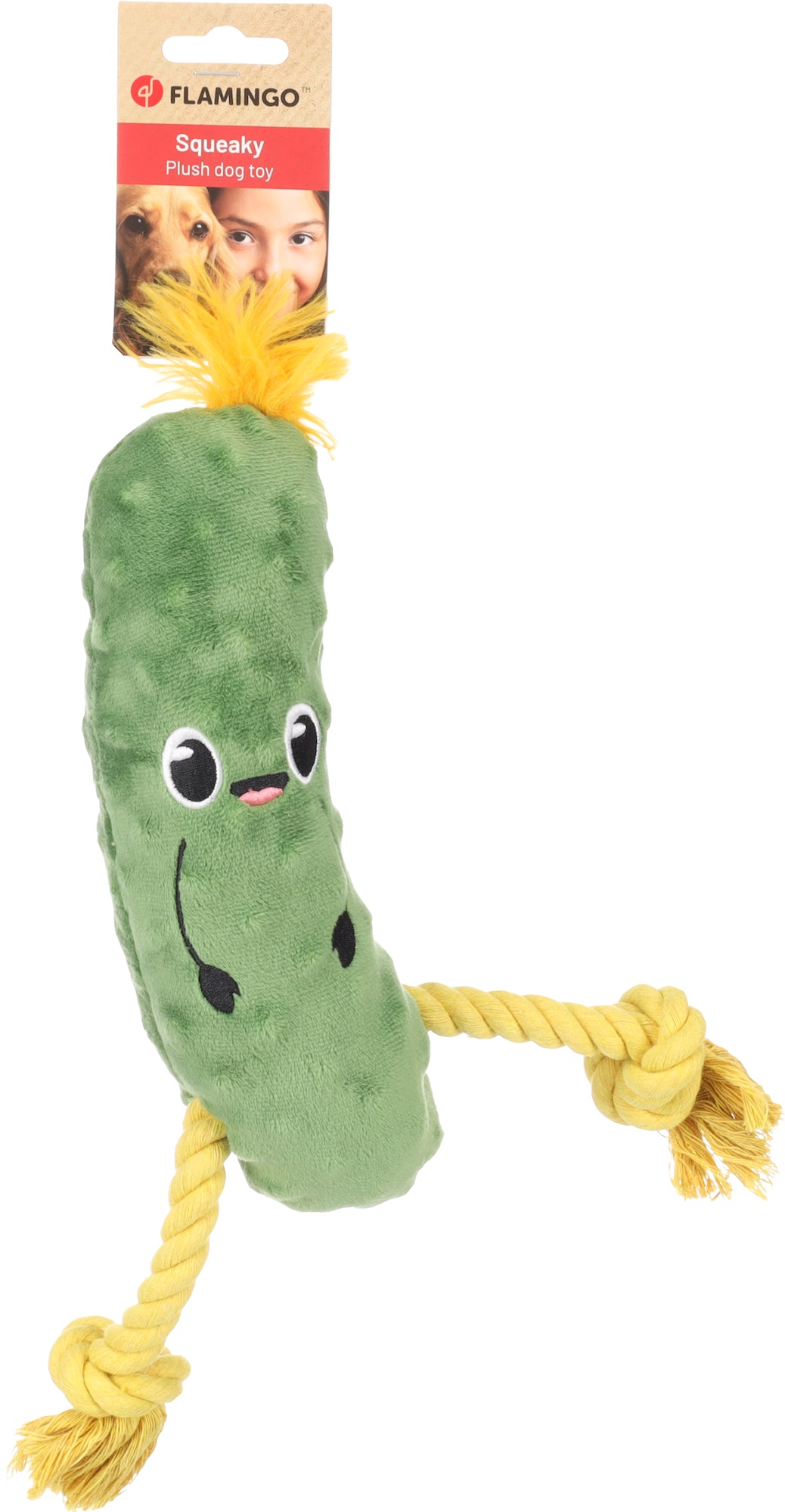 Bubto Augurk met Touw Groen - Hondenspeelgoed