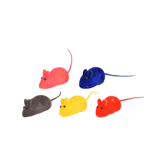 Gekleurde Muis Met Pieper - Kattenspeelgoed