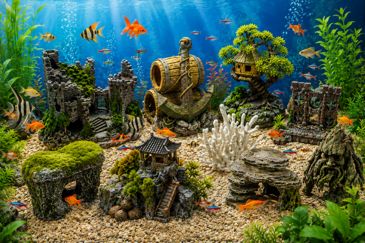 Aquarium decoratie Petpaleis decoratie voor vissen en vissenkommen